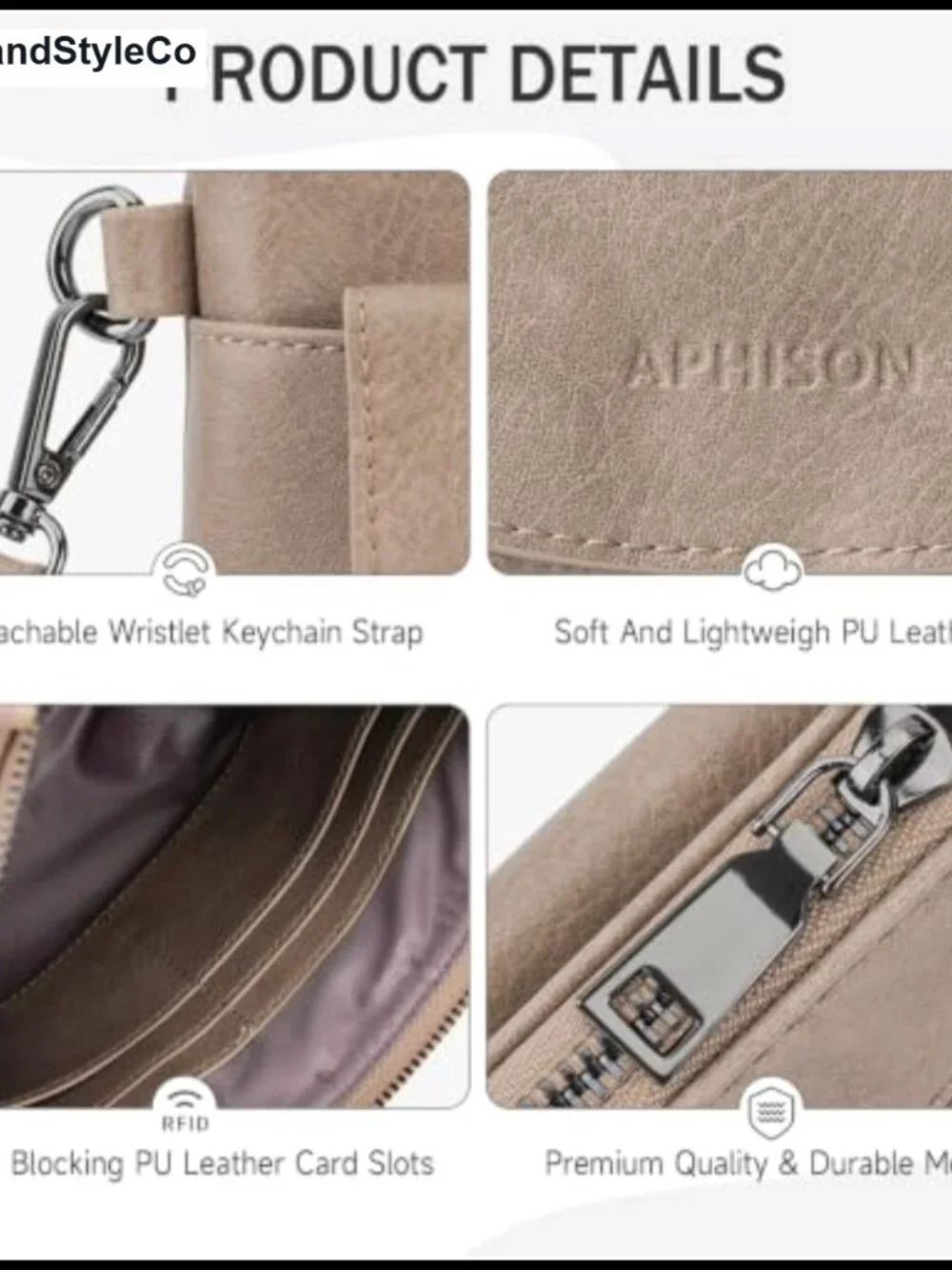 RFID Blocking PU Leather Convertible Wristlet Wallet Crossbody Clutch for Women